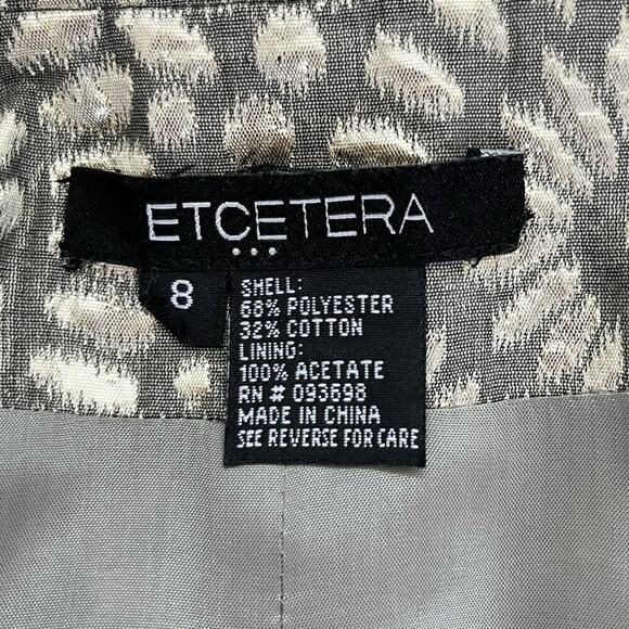 ETCETERA Metallic Floral Jacquard Blazer Jacket in Silver & Grey, Size‎ 8 - Picture 3 of 12